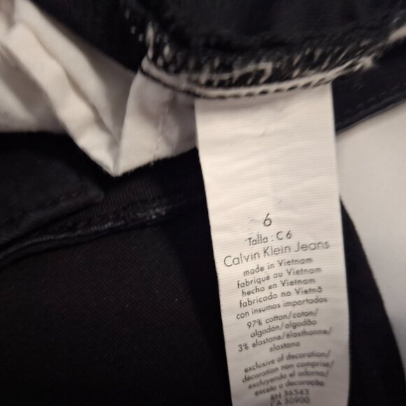 Calvin Klein Womens Mid Rise Pants Size 6 Stretch Straight Leg Black Wash Jeans - Picture 7 of 8